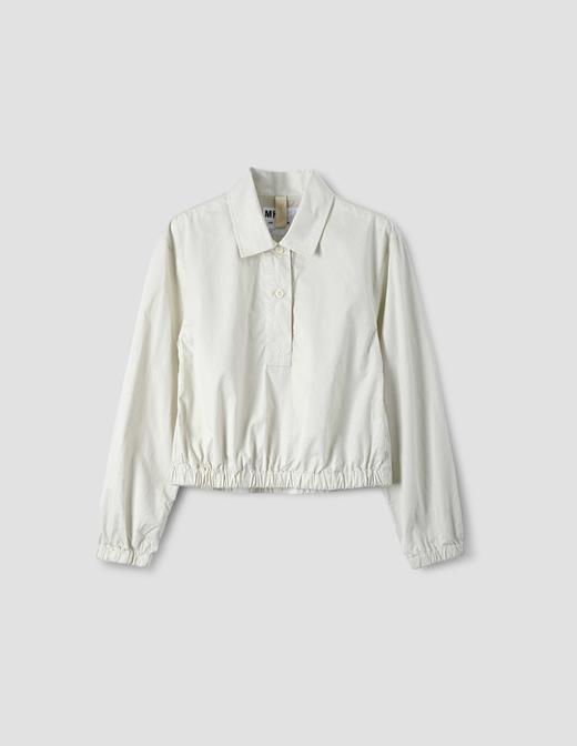 MHL  草绿色/铅白色双扣束腰橄榄球衬衫 商品图4