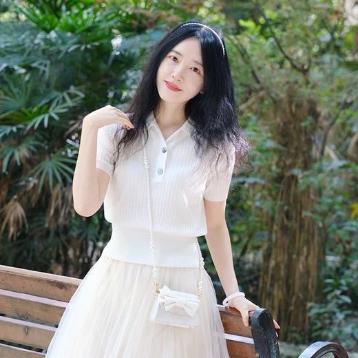 【高品质私服】【醋酸羊毛POLO领五分袖针织衫 2件减10元】精选醋酸羊毛材质 天然环保，健康舒适 自然而又高级【无标出货 介意慎拍】 商品图0