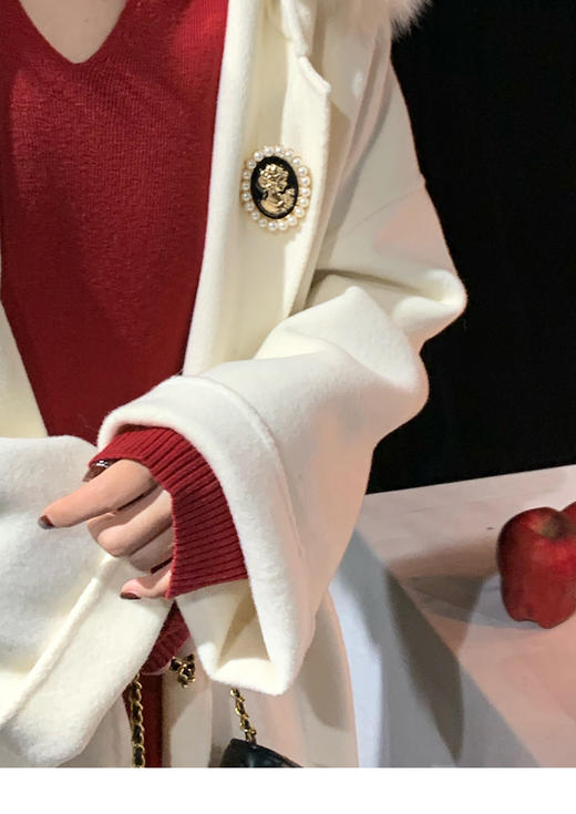 裁缝学苑AG224 赫本风中长款双面羊绒大衣纸样女服装外套打版图纸 商品图6