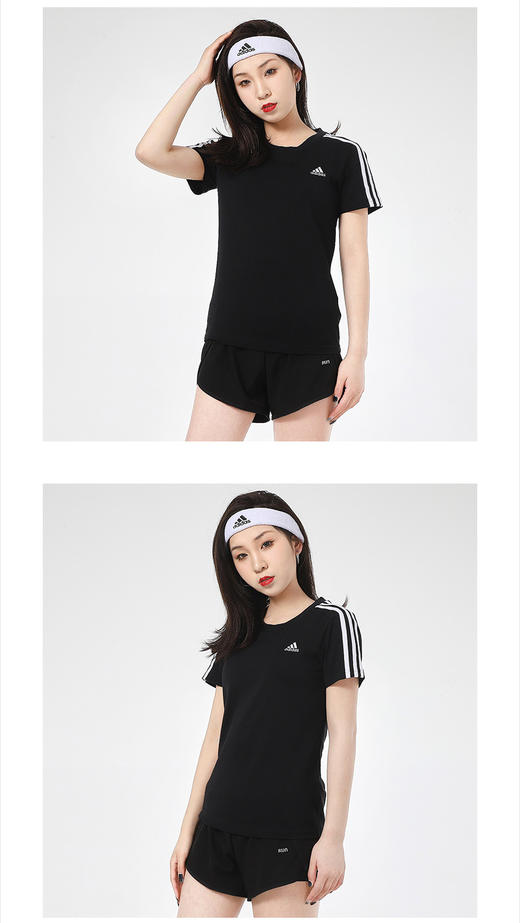 阿迪达斯（adidas）女装t恤衫 23夏新款运动服跑步训练健身半袖全棉透气休闲圆领短袖 GL0784 商品图0