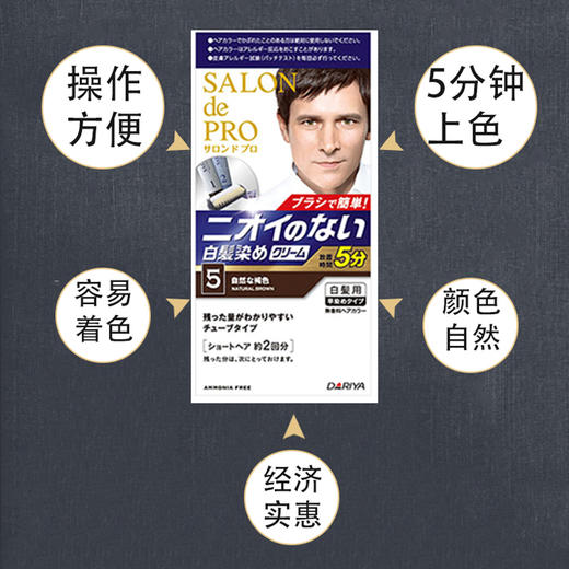 【保税仓】Dariya/塔丽雅染发膏纯植物自然男士用7号自然黑80g/盒 商品图3