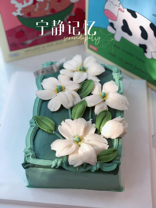 方形女士刮刀花奶油蛋糕 下单前请仔细阅读商品详情 商品图1