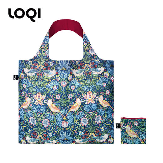 德国LOQI 博物馆系列 果园WM.OR 时尚艺术环保万用袋 折叠大容量单肩手提购物袋承重40斤防泼水 威廉·莫里斯 商品图6