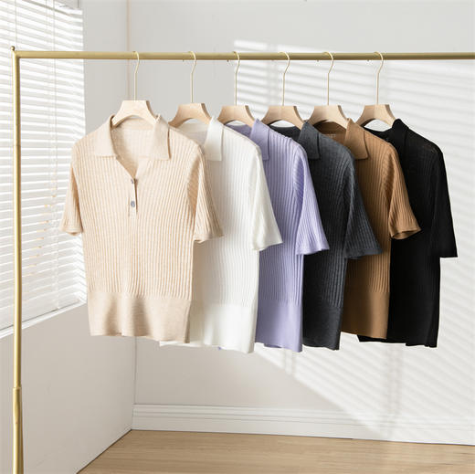 【高品质私服】【醋酸羊毛POLO领五分袖针织衫 2件减10元】精选醋酸羊毛材质 天然环保，健康舒适 自然而又高级【无标出货 介意慎拍】 商品图1