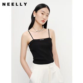 NEELLY纳俪商场同款夏季新款平口针织衫吊带小背心内搭显瘦上衣N23042A01033