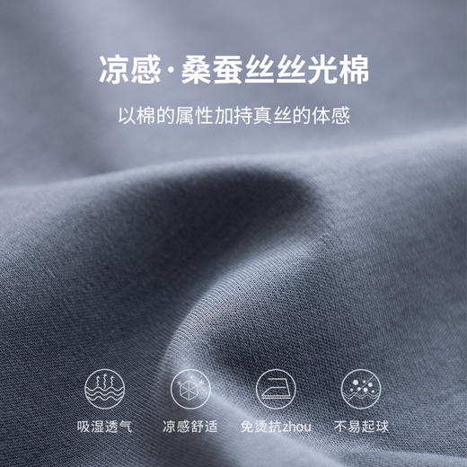 【龙贝莱精选】男士透气短袖丝光棉T恤宽松简约基础款短袖男H232050258【现货 库存同步】 商品图2