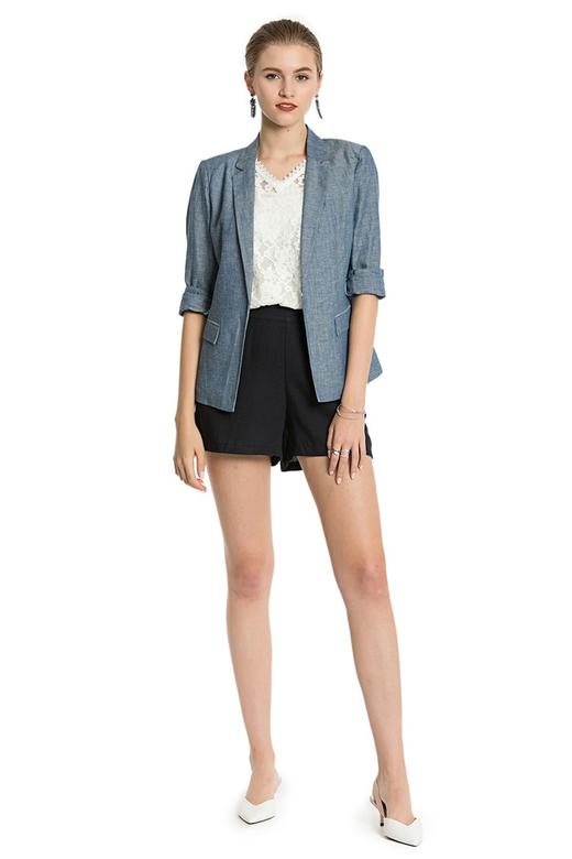 LA Collection 蓝色挺括亚麻西装外套 2812 商品图4