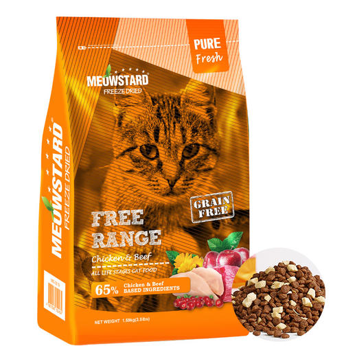 喵达FD系列冻干鲜肉益生菌猫粮无谷全猫期主粮全价零食增肥发腮 商品图2