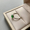 高冰种阳绿翡翠蛋面戒指18k白金镶嵌 商品缩略图6
