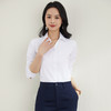罗蒙春夏女装长袖衬衫女士V领衬衫商务通勤职业工装长袖棉质衬衫女 商品缩略图5