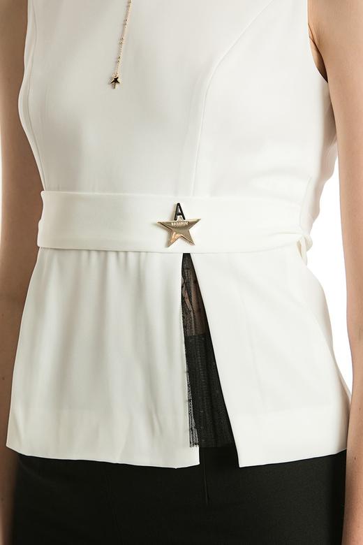 NOIR 白色简约无袖上衣 2763 商品图3