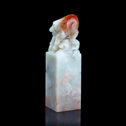 孤品014102:老挝石桃花冻牛钮大方章-3.6*3.6*12.8cm 商品图2