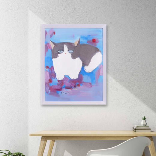 孙洪敏《猫》（二）油画 53CM*43CM 约2.1平尺 布面（已装框）【原作编号YH0003】 商品图1