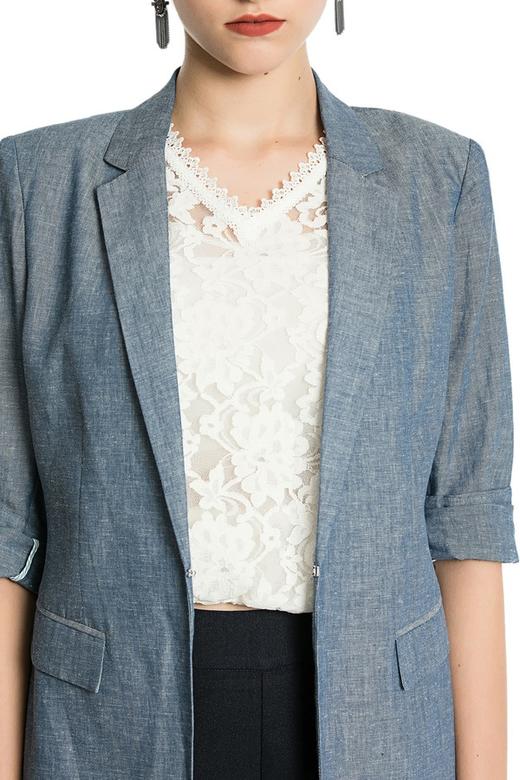 LA Collection 蓝色挺括亚麻西装外套 2812 商品图3