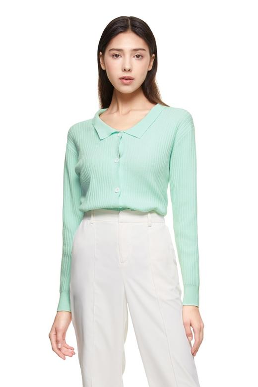 LNNNS 薄荷绿翻领针织衫 8847 商品图0