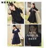 NEELLY纳俪小翻领连衣裙女中长款泡泡袖A字裙减龄娃娃裙小黑裙夏N23044Y05501 商品缩略图2