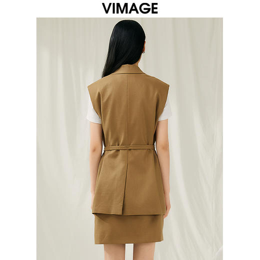 VIMAGE纬漫纪夏季新款百搭马甲简约修身薄外套V1903510 商品图4