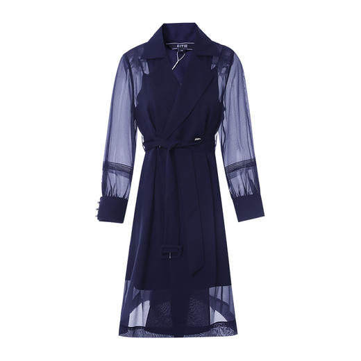 EITIE爱特爱春季新款长袖轻薄时尚长款风衣薄款外套7004702 商品图5