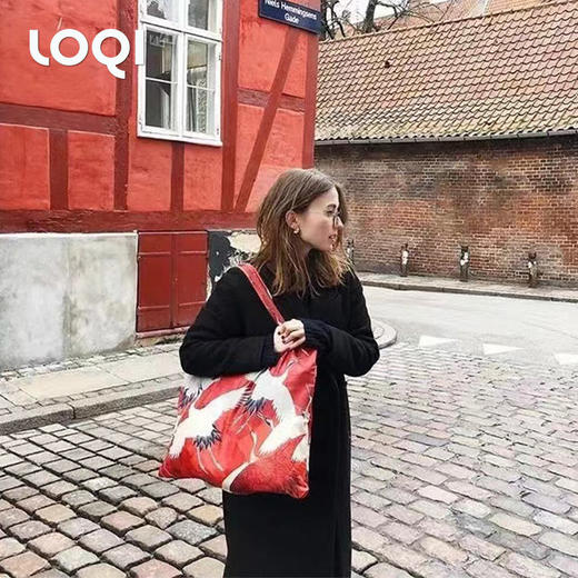 德国LOQI 博物馆系列 红白鹤WH.CR.R 时尚艺术环保万用袋 折叠大容量单肩手提购物袋承重40斤防泼水 ANONYMOUS 商品图3