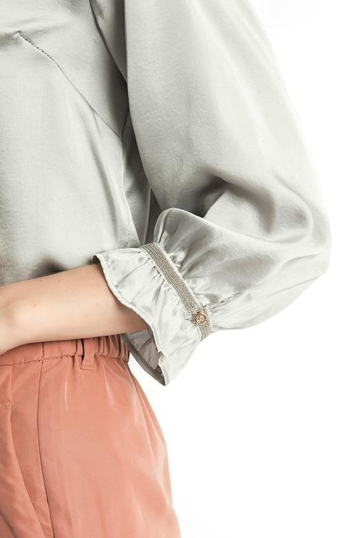 NOIR 灰色睡衣风木耳边上衣 1858 商品图3