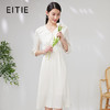 EITIE爱特爱夏款新品时尚V领显瘦高腰舒适五分袖连衣裙7007751 商品缩略图0