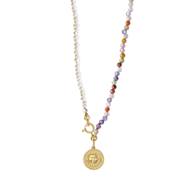 北京仓｜Barbóra-Sun Rainbow-珍珠 锆石 项链［希腊设计师]