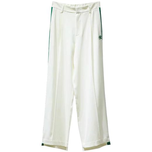 太平鸟女装垂感撞色甩腿裤白色A1GBC2E01白色 商品图0