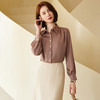 【多色可选】罗蒙春夏长袖衬衫女士商务通勤休闲百搭缎面衬衫女 商品缩略图3
