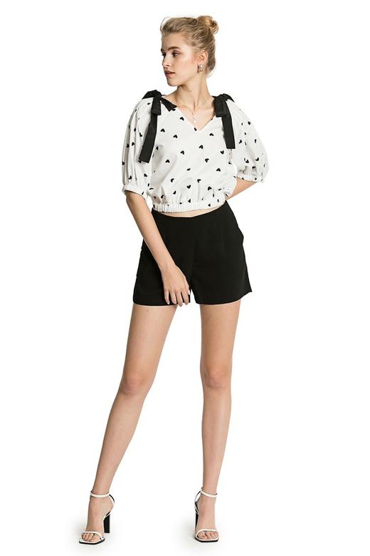 SUMMER & SAGE 黑色心形蝴蝶结短版上衣 2772 商品图4
