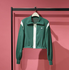 太平鸟女装国家宝藏&PEACEBIRD联名斯文撞色开衫A1EDC2103绿色