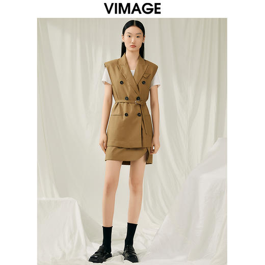 VIMAGE纬漫纪夏季新款百搭马甲简约修身薄外套V1903510 商品图0