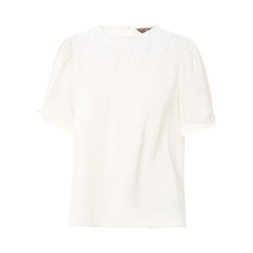 EITIE爱特爱夏季新款娃娃领领口百搭纯色小上衣7013718 商品图5