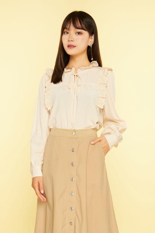 amadella 淡黄色荷叶边上衣 11443 商品图0