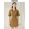 VIMAGE纬漫纪夏季新品时尚通勤复古收腰连衣裙V1907514 商品缩略图0