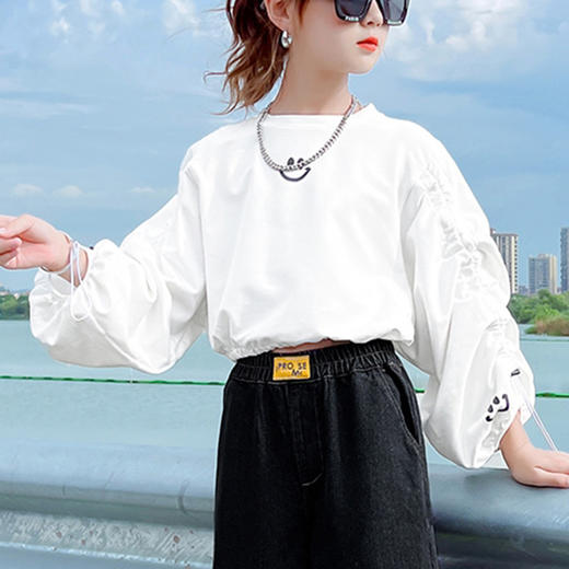 裁缝学苑TX06女童抽绳抽褶袖卫衣纸样儿童新款童装上衣服装打板版 商品图2