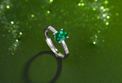 玖钻 培育祖母绿系列首饰戒指耳钉项链 商品图6
