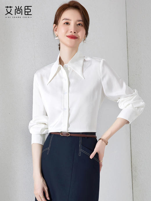 白色衬衫女小个子夏季薄款2023年新款职业上衣显瘦内搭薄款白衬衣 商品图3