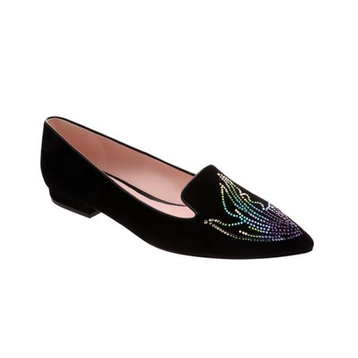 sheme《诗经》系列之《南有嘉鱼》原创文化设计真皮女鞋商务经典烫钻尖头平底单鞋 商品图4