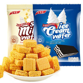 「两袋装！两款口味」不多言豆乳冰淇淋威化夹心饼干 日式风味小零食下午茶点心50g