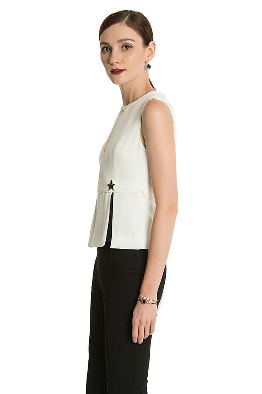 NOIR 白色简约无袖上衣 2763 商品图1