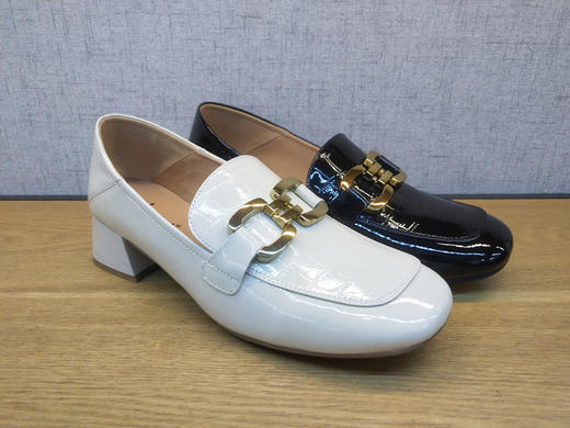 2021秋季新款豪行休闲女鞋213Q05159舒适中跟牛皮单鞋英伦乐福鞋 商品图2