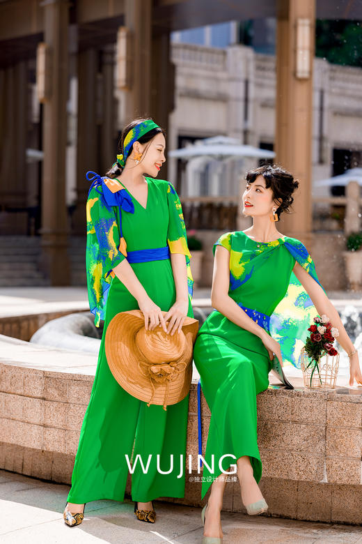 3022073 青山远黛 阳春绿连衣裙 雾境 商品图6