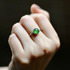 高冰种阳绿翡翠蛋面戒指18k白金镶嵌 商品缩略图9