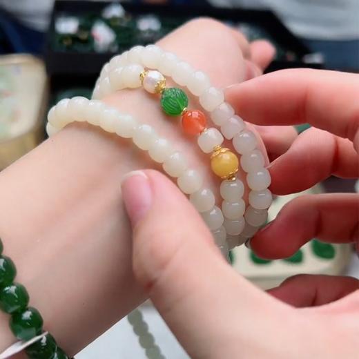 和田玉老形108项链-蜜蜡南红珍珠碧玉莲花 商品图0