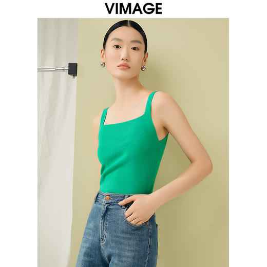 VIMAGE纬漫纪夏季新款显瘦吊带针织衫V1901518 商品图3