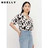NEELLY纳俪商场同款v领碎花衬衫女单排扣短袖纯棉小众上衣显瘦潮N23042B01045 商品缩略图2