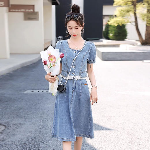 牛仔复古拼接，半身裙两件套裙HR-CPYY2353 商品图8