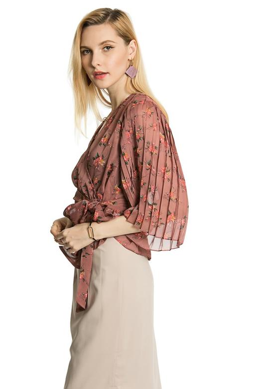 OCTAVIA 半透明裹身印花短上衣 3235 商品图1