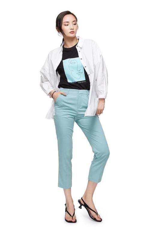 WHITE by LE TOTE #全新#  黑色抽象人物印花纯棉T恤 12413 商品图1