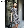 NEELLY纳俪气质方领印花连衣裙女中长款显瘦收腰A字裙夏季新款潮N23044Y05509 商品缩略图0